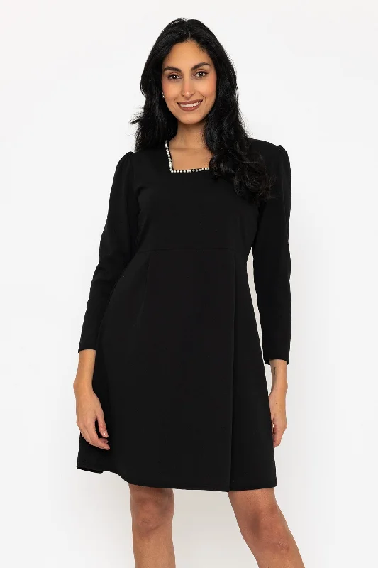 Black Long Sleeve Polly Mini Dress