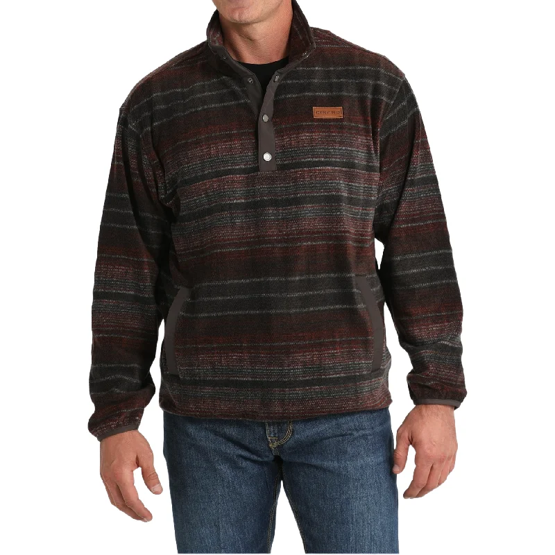 Cinch Men's Brown & Red Polar Fleece Pullover MWK1514023