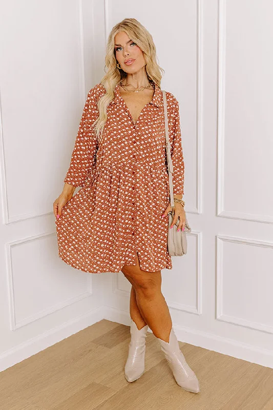 Cherry Mood Tunic Dress In Camel Curves