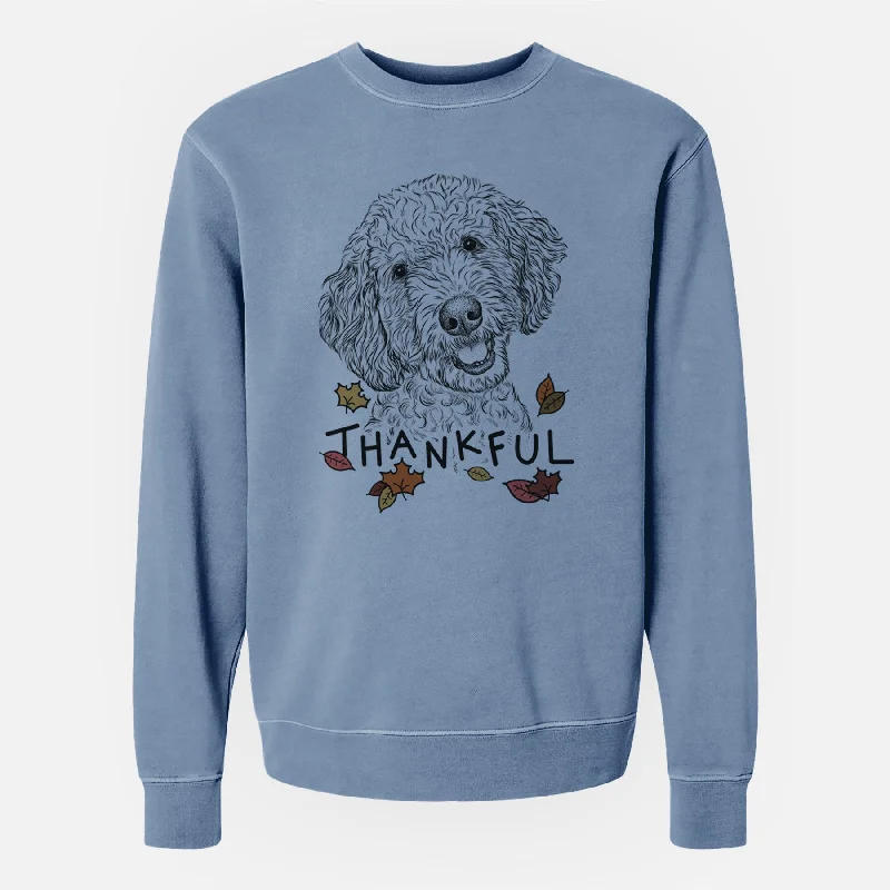 Thankful Gizmo the Goldendoodle - Unisex Pigment Dyed Crew Sweatshirt