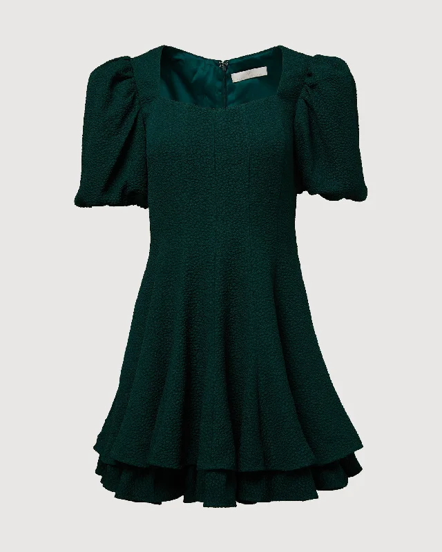 Rachel Parcell | V-neck Flared Dress | Dark Emerald