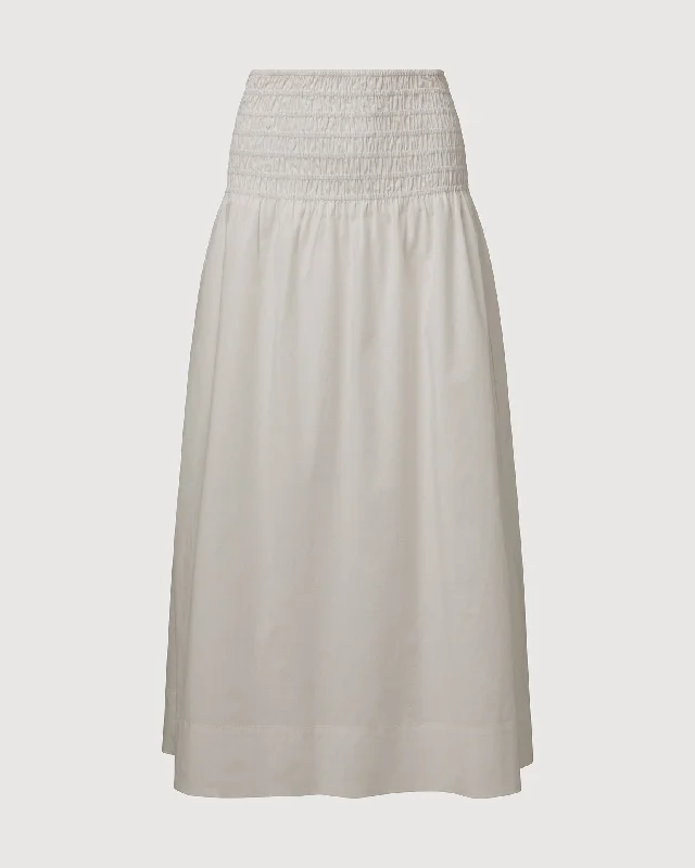 Rachel Parcell | Smocked Midi Skirt | White