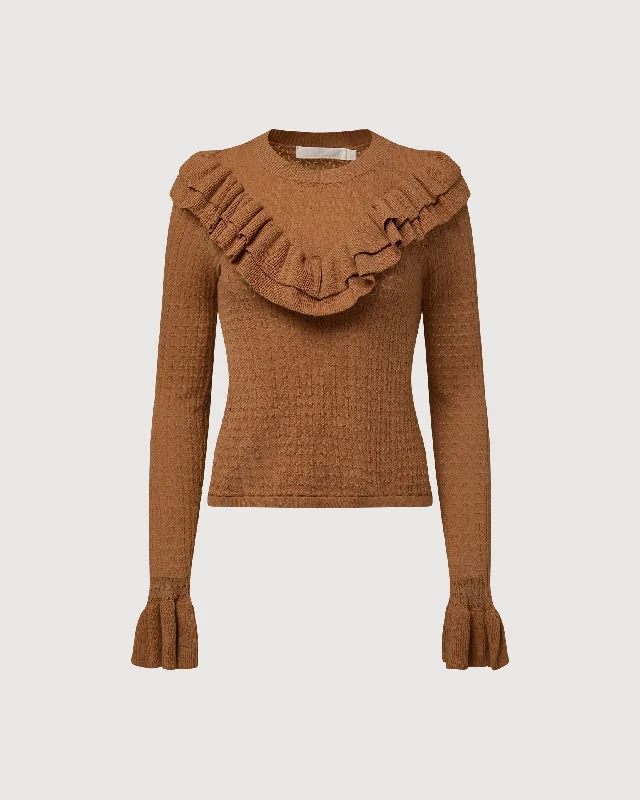 Rachel Parcell | Pointelle Ruffle Sweater | Lion