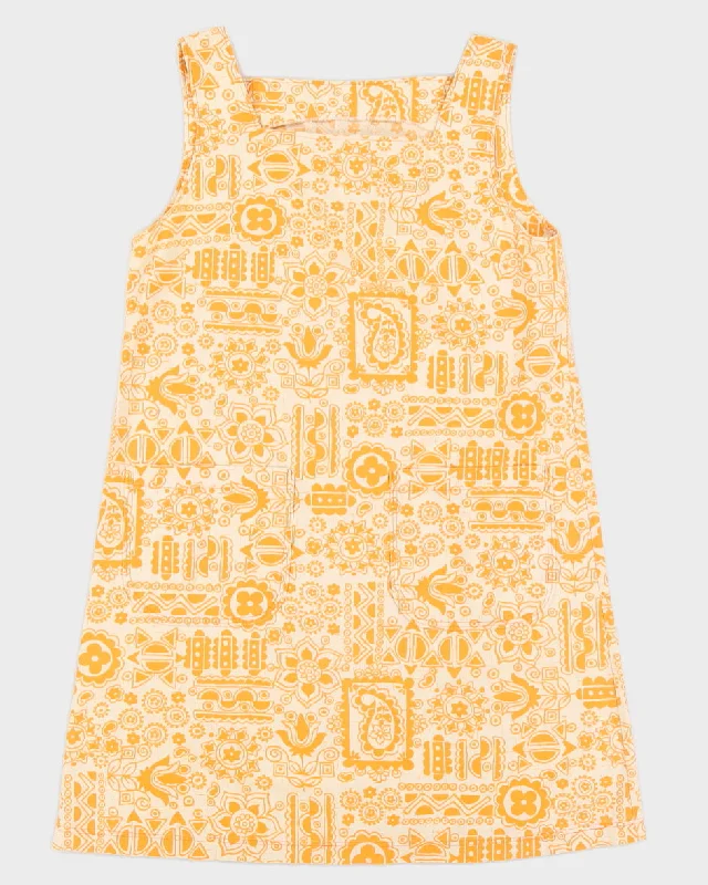 Vintage 1970s Orange Sleeveless Dress - S