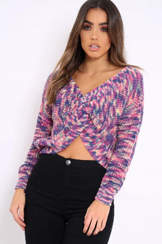 Multicolour Knot Knit Jumper - Kerri