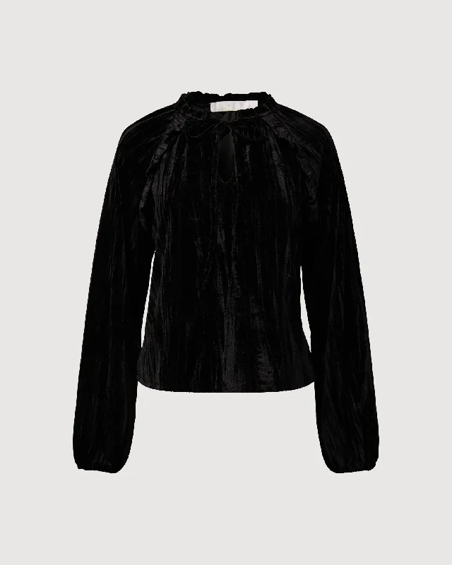 Rachel Parcell | Velvet Blouse | Black