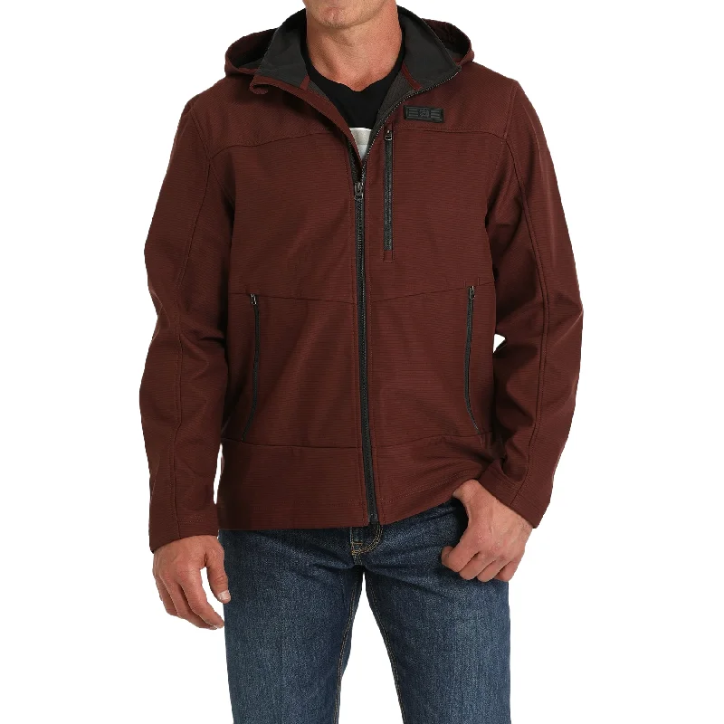 Cinch Men's Bonded Softshell Red Hooded Jacket MWJ1593003