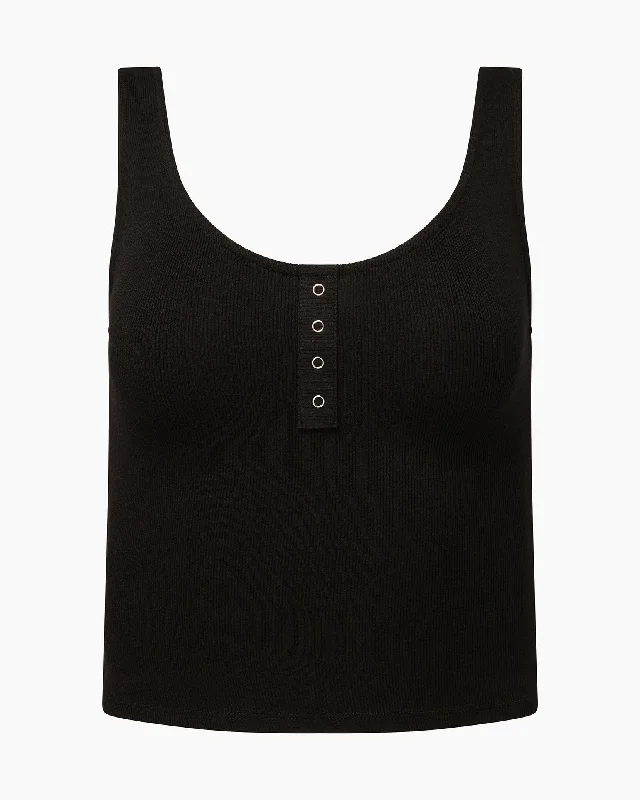 IVL Collective | Rib Lounge Tank | Jet Black