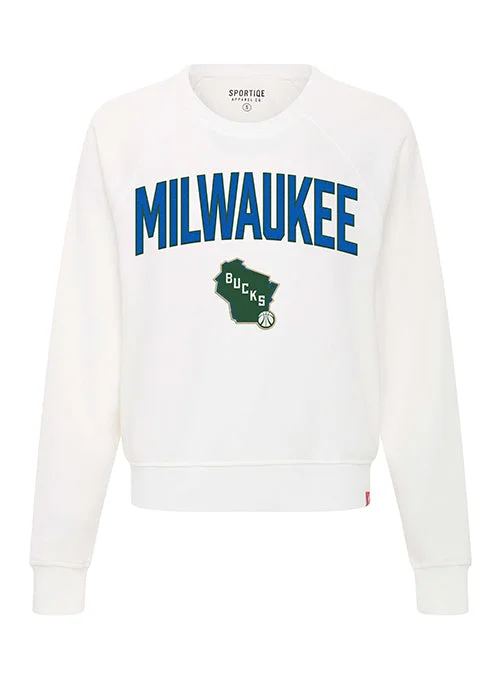 Women's Sportiqe City Edition 2024-25 Ashlyn Milwaukee Bucks Crewneck Sweatshirt