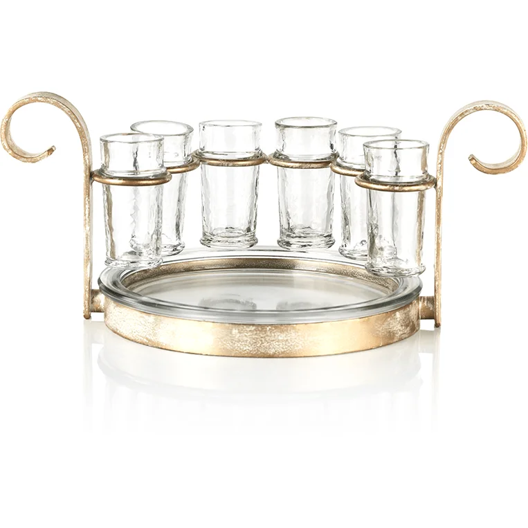 Fiesta Six Shot Tequila Set, Gold