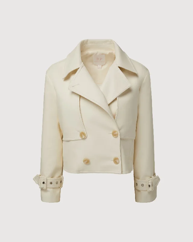 Rachel Parcell | Vegan Leather Jacket | Ivory