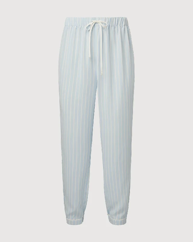 Rachel Parcell | Pull On Woven Jogger | Stripe Blue