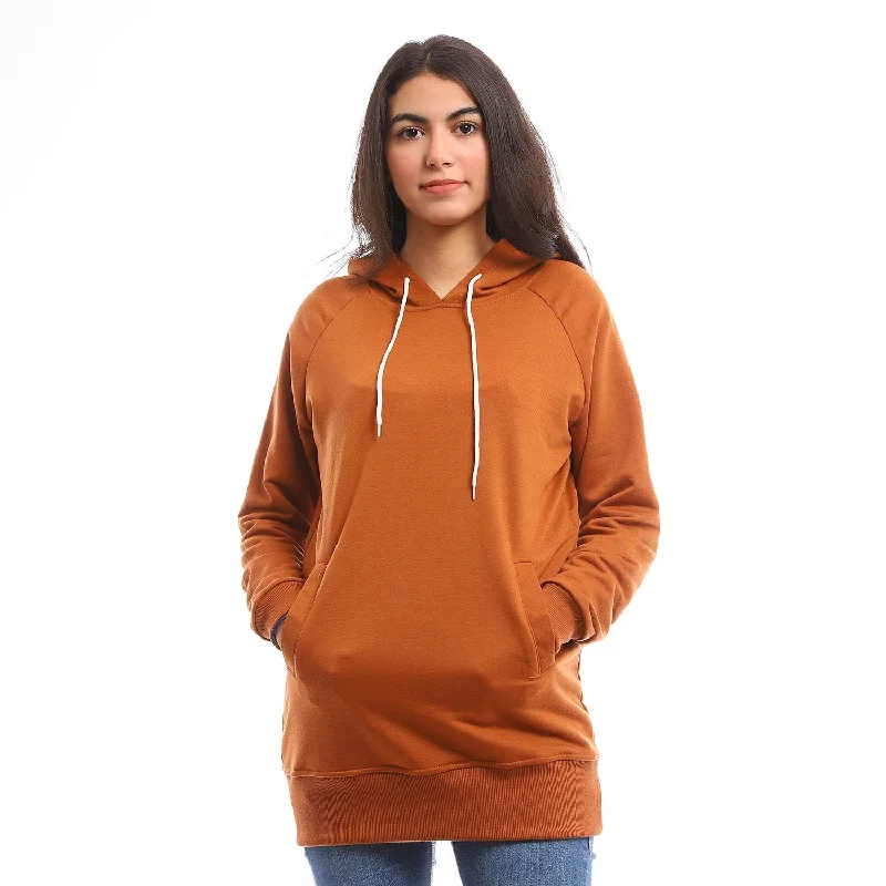 Raglan Long Sleeves Sweatshirt With Hoodie - Kady