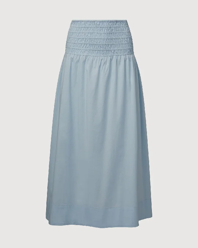 Rachel Parcell | Smocked Midi Skirt | Ice Water