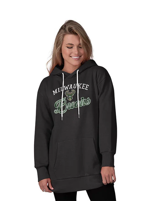 Women's Starter Team Script Milwaukee Bucks Hooded Sweatshirt