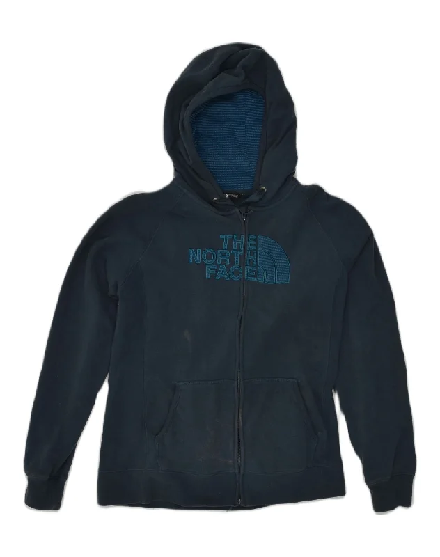 THE NORTH FACE Womens Graphic Zip Hoodie Sweater UK 14 Large Navy Blue