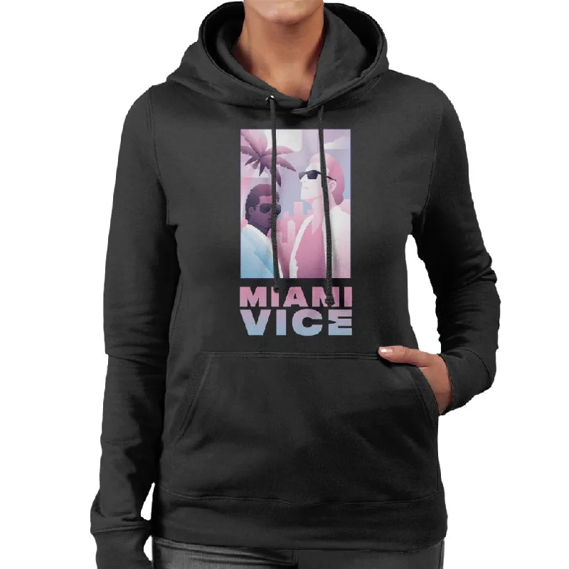 Miami Vice Sonny And Rico Airbrush Inspired Women's Hooded Sweatshirt