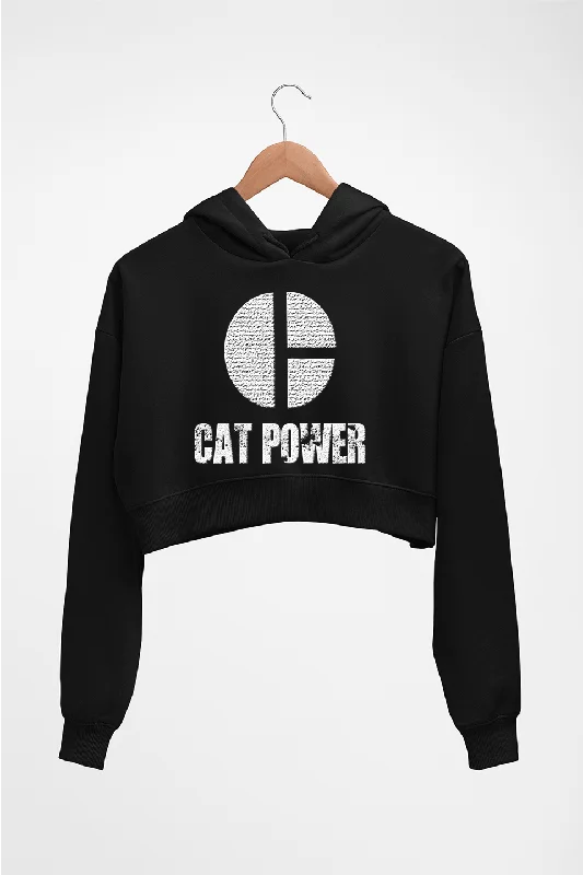 Cat Power Crop HOODIE FOR WOMEN