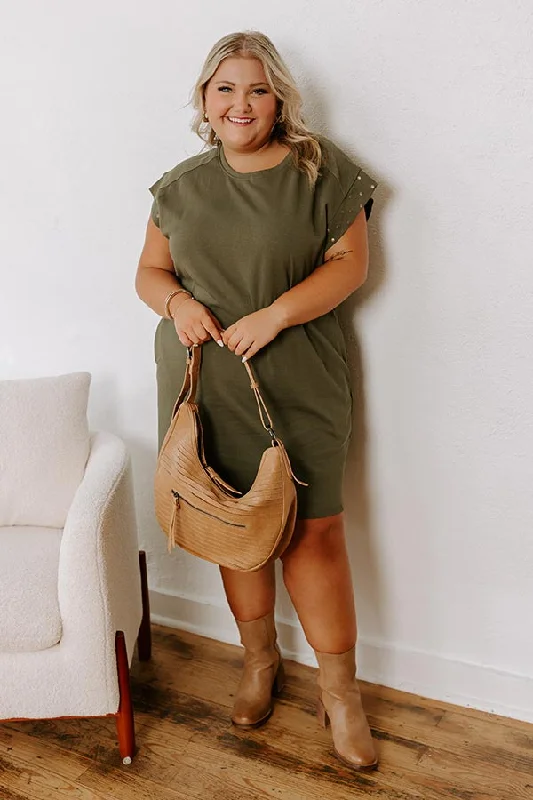 Casual Couture Mini Dress in Olive Curves