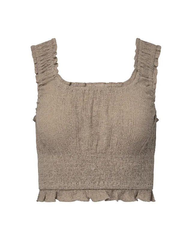 Rachel Parcell | Scooped Smocked Tank | Pebble