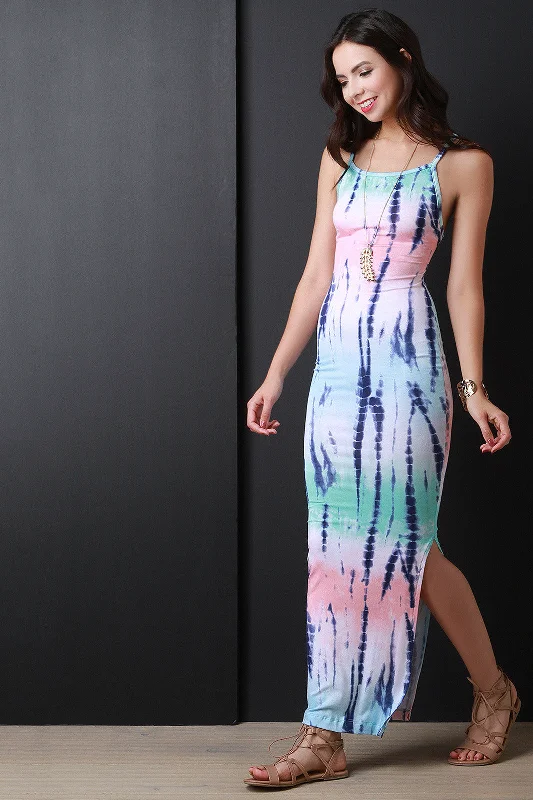 Pastel Tie Dye Side Slit Dress