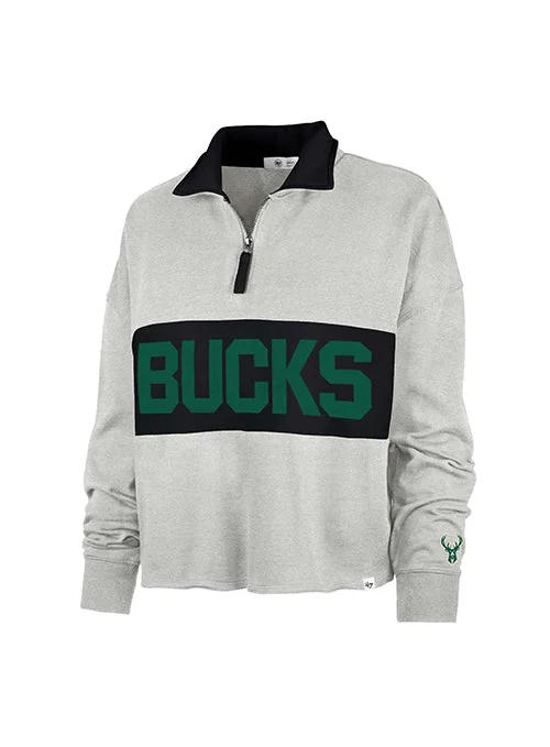 Women's '47 Brand Breakthrough Milwaukee Bucks 1/4 Zip Pullover