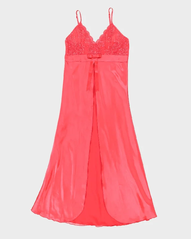 Pink Lace Detailed Slip Dress - S