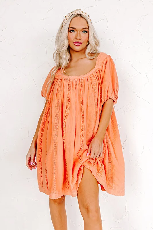 California Casa Shift Dress In Peach