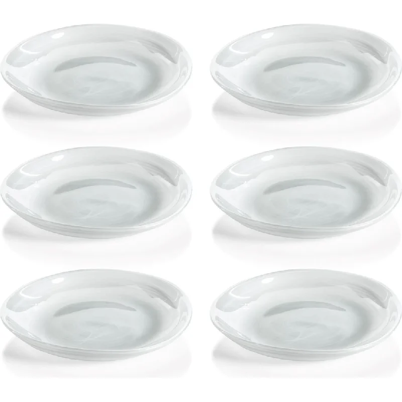 Reneta Alabaster Glass Plates, Set of 6