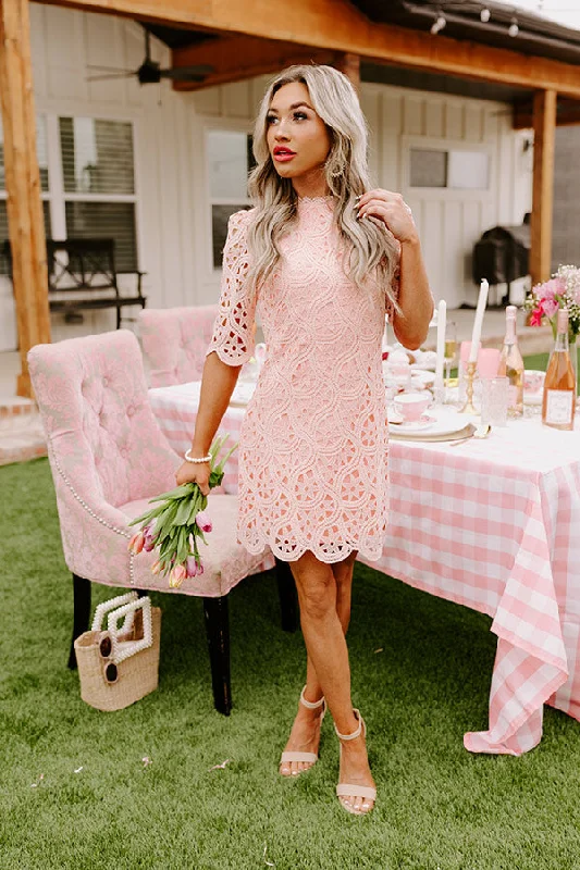 Claim To Love Crochet Dress in Pink