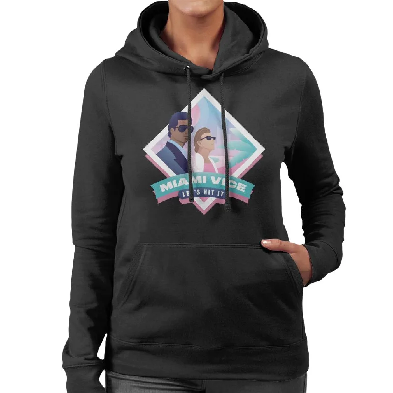 Miami Vice Lets Hit It Women's Hooded Sweatshirt