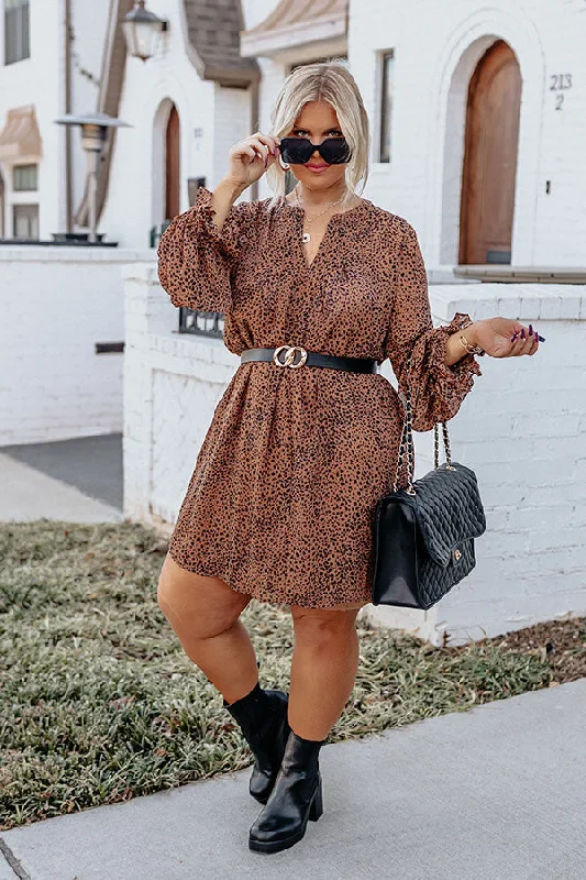 Patio In Paris Cheetah Print Shift Dress Curves