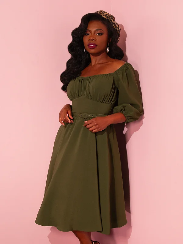 Vacation Dress in Olive Green - Vixen by Micheline Pitt