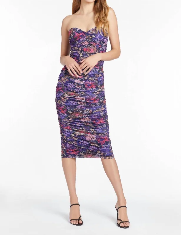 Lopez Dress In Printed Mesh In Aracelli