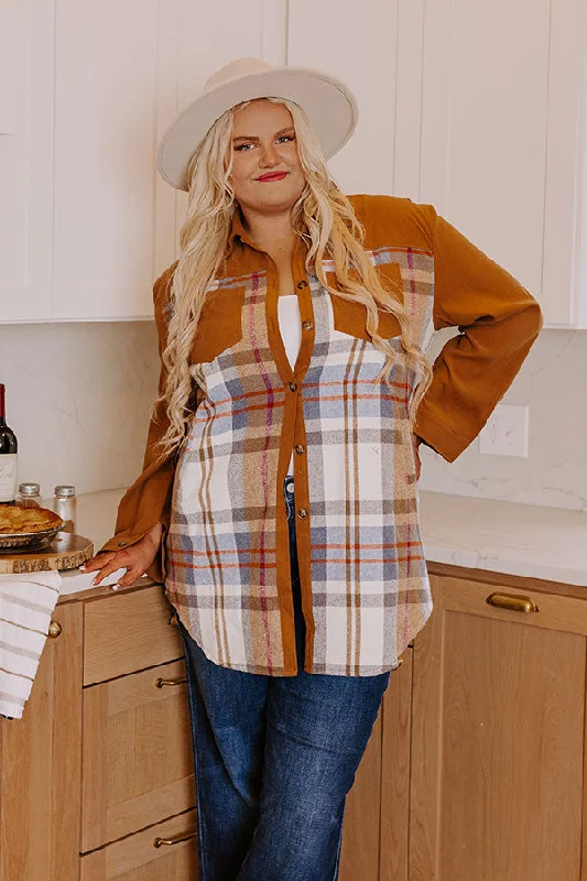 Fall Fields Plaid Tunic In Camel Curves