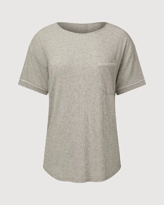 Rachel Parcell | Short Sleeve Pajama Top | Heather Grey