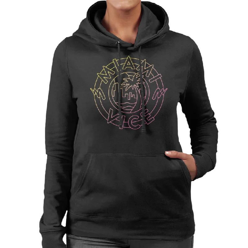 Miami Vice City Palm Tree Icon Women's Hooded Sweatshirt