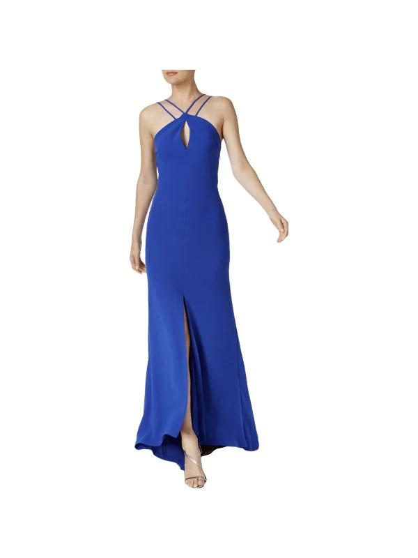 Womens Sleeveless Halter Evening Dress