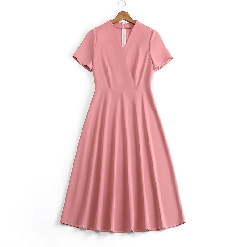 Plus Size Pink Wrap Dress