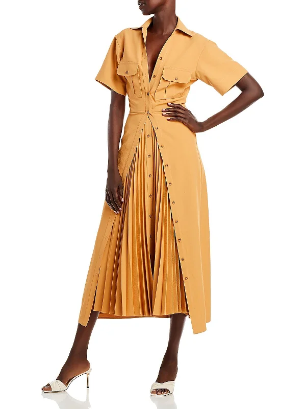 Florence Womens Raffia Midi Shirtdress