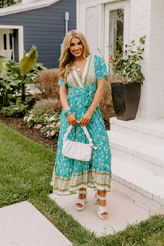 Summer Evening Breeze Floral Wrap Dress