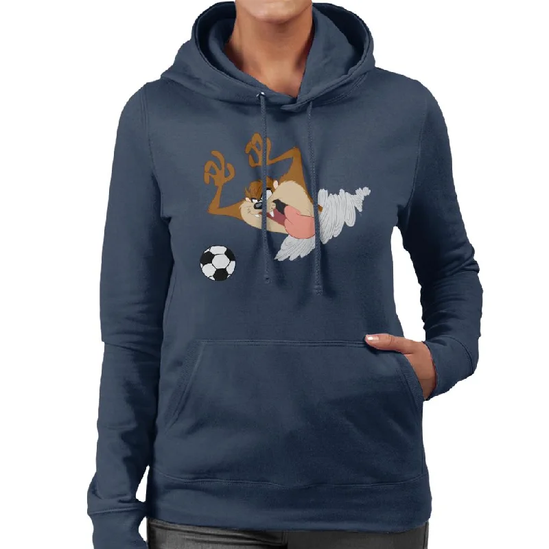 Looney Tunes Football Taz On The Pitch Women's Hooded Sweatshirt