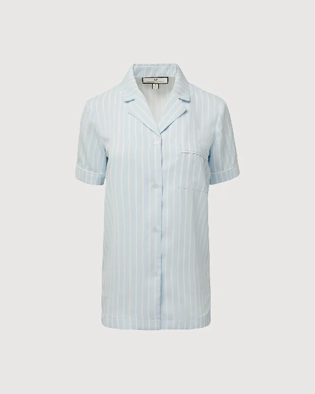 Rachel Parcell | Short Sleeve Pajama Top | Stripe Blue