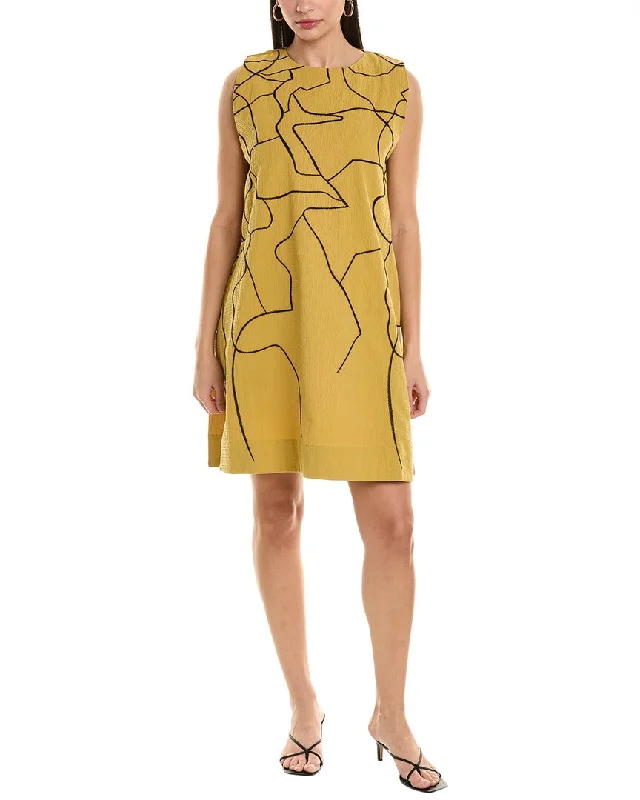 ALPHA STUDIO Seersucker A-Line Dress