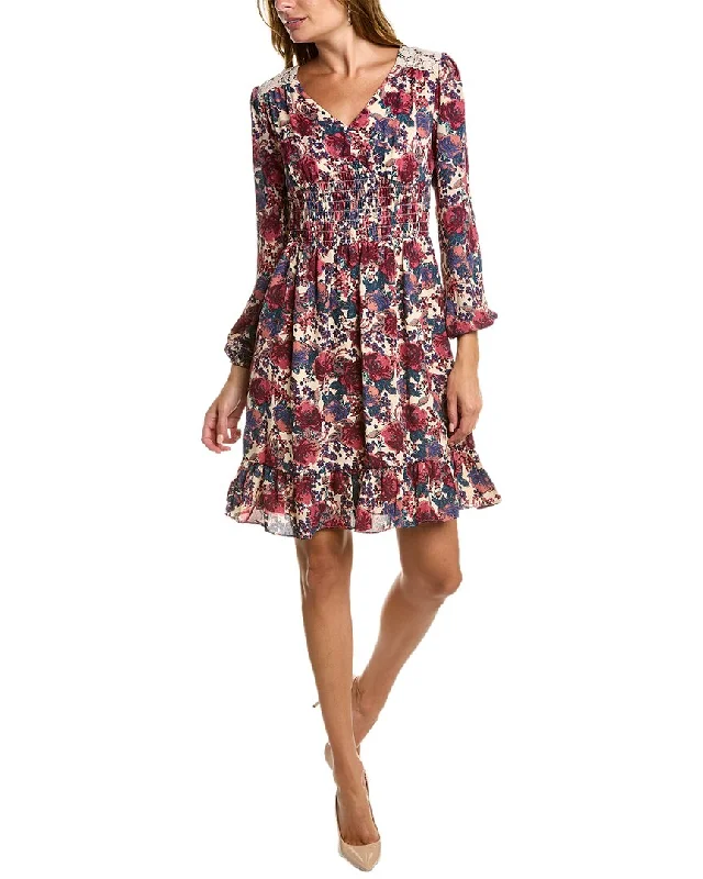 Tahari ASL Smocked Mini Dress