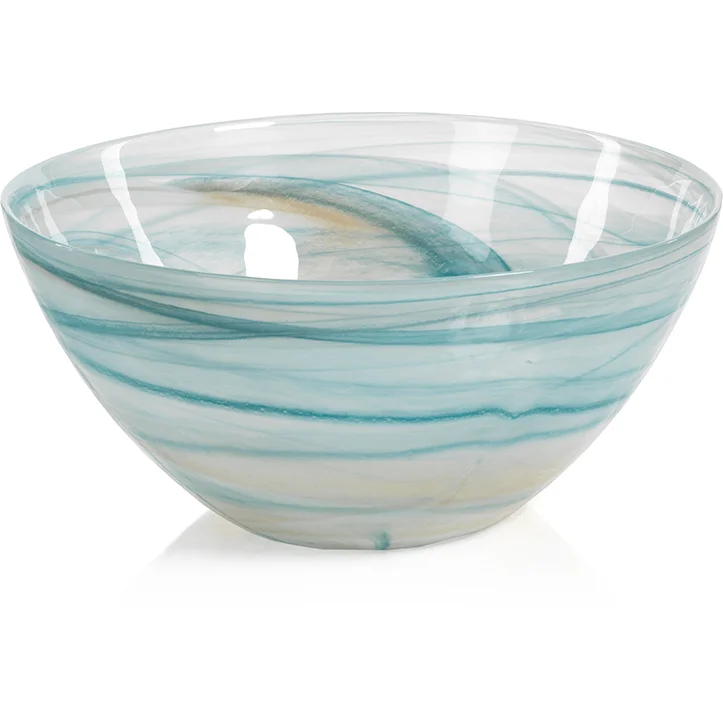 Lagoon 5.75-Inch Tall Alabaster Glass Bowls, Set of 2