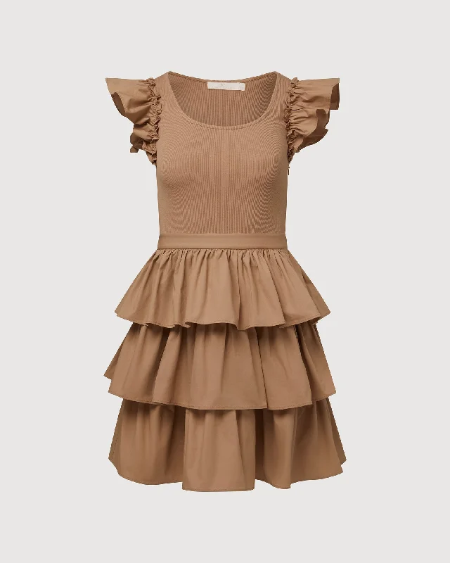 Rachel Parcell | Ruffle Tank Dress | Warm Taupe