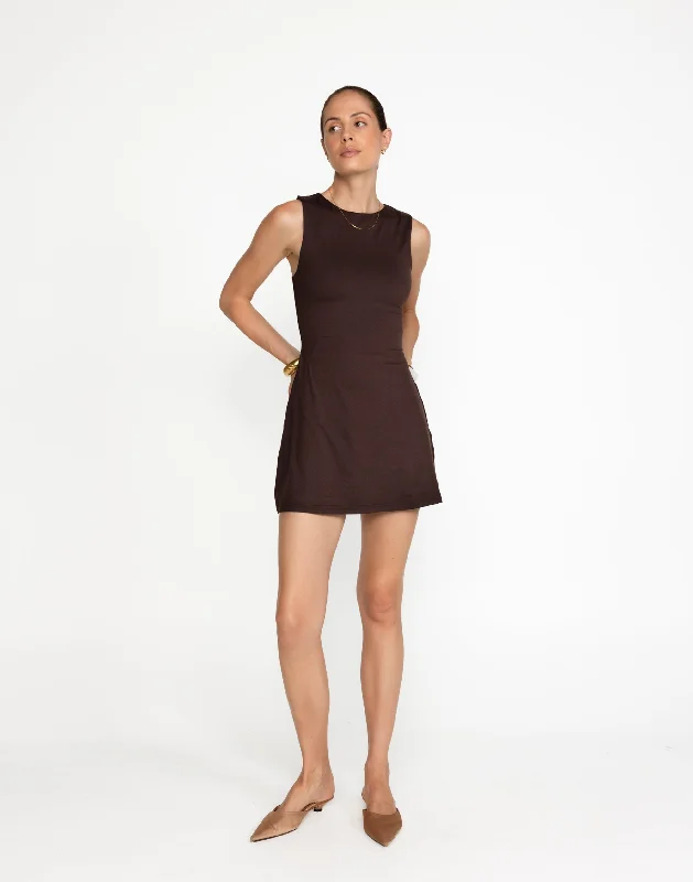 Edwards Mini Dress (Chocolate)