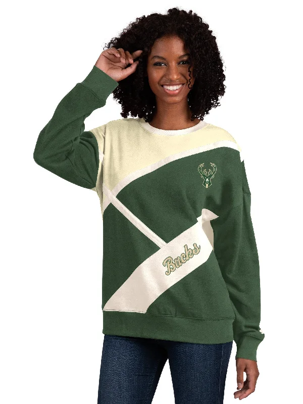 Women's Starter Insight Milwaukee Bucks Crewneck Sweatshirt