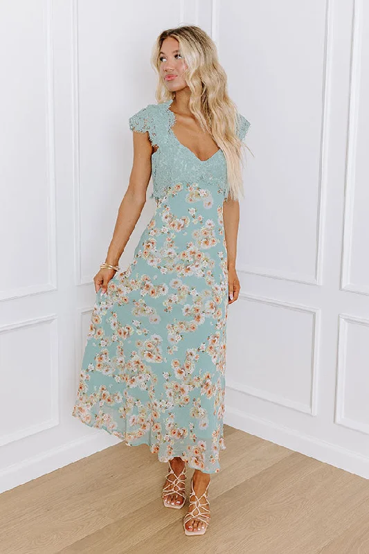 Primrose Path Floral Maxi Dress in Pear